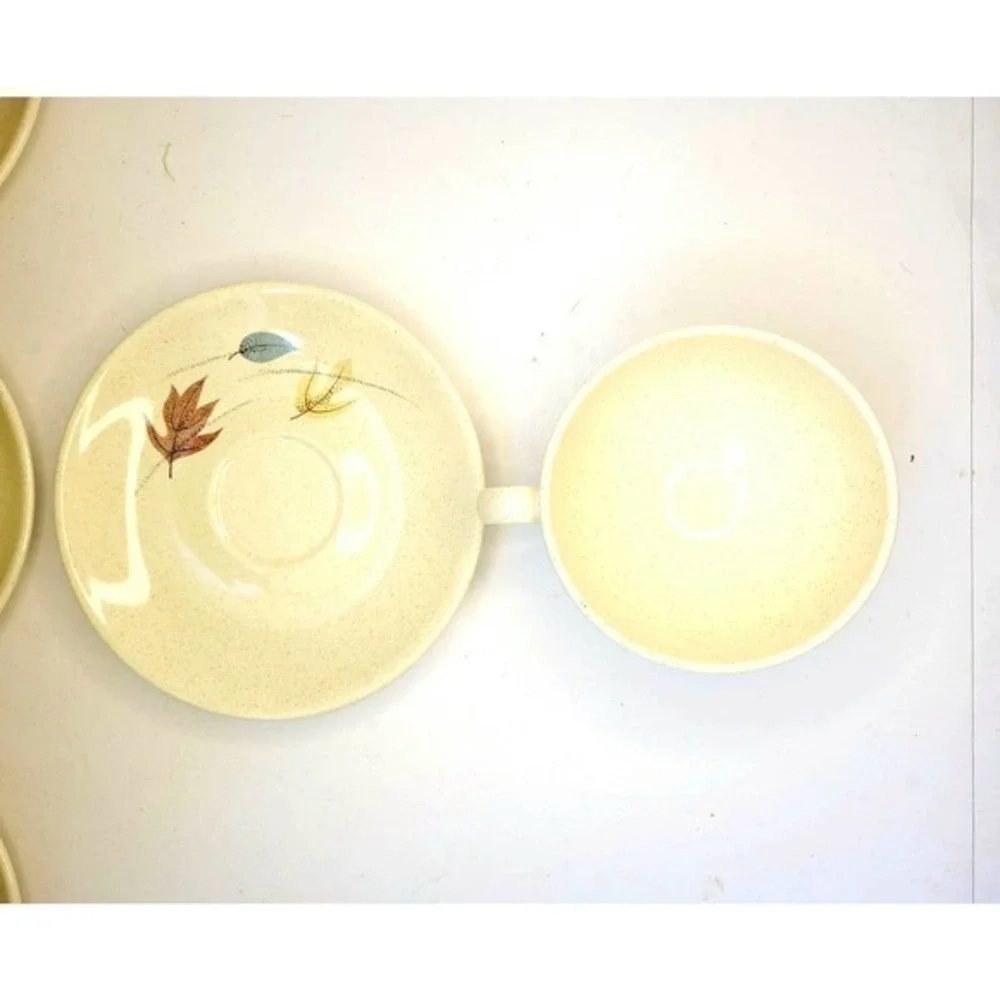 Vintage‎ Franciscan Earthenware Autumn Leaves 2 Cups and Saucers Set